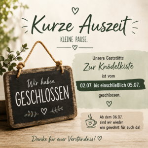 Auszeit 2.7.-5.7.2026